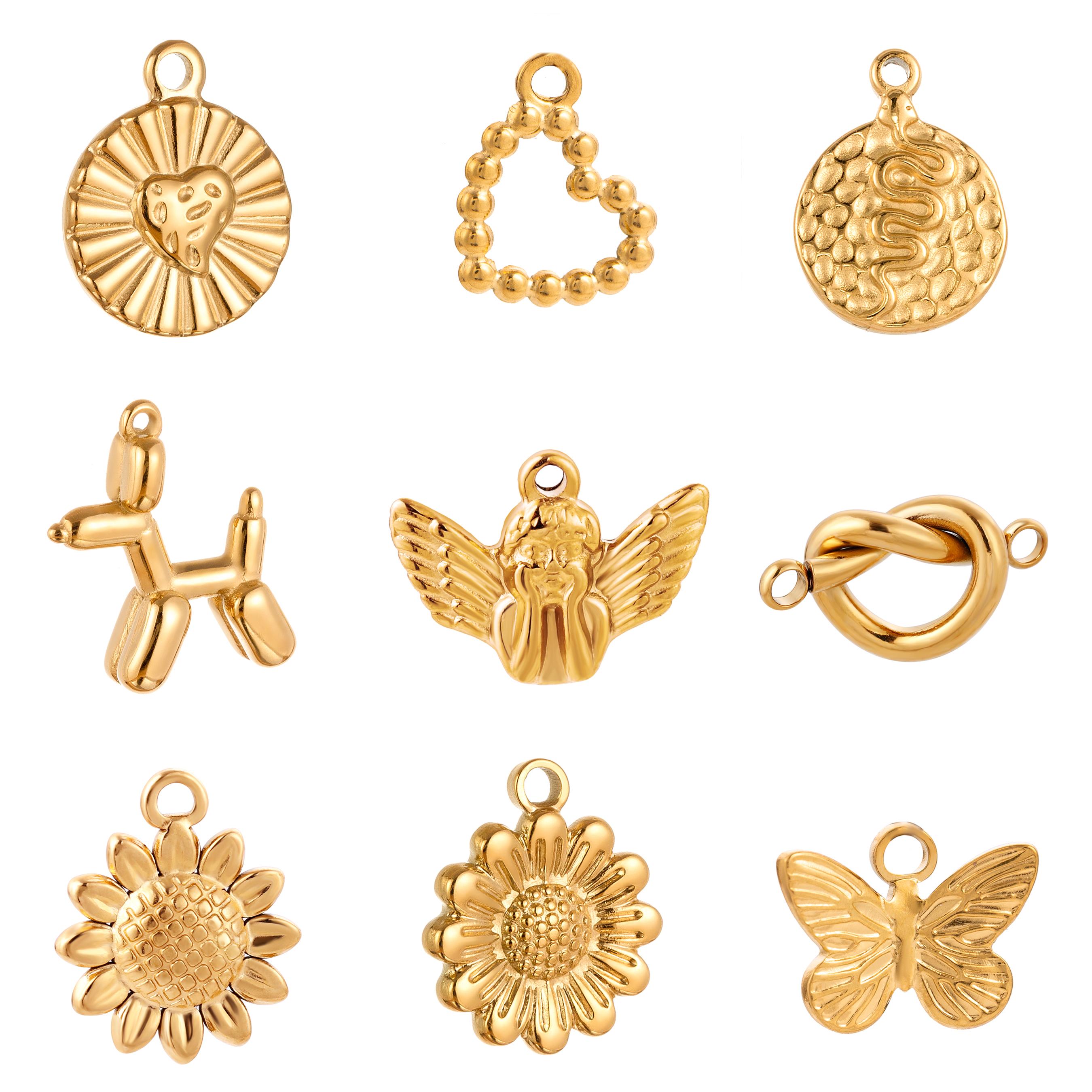 Stainless Steel Heart Butterfly Sunflower Snake Cute Dog Charms for Jewelry Making Supplies Diy Necklace Earrings Bracelet
Stainless Steel Heart Butterfly Sunflower Snake Cute Dog Charms for Jewelry Making Supplies Diy Necklace Earrings Bracelet