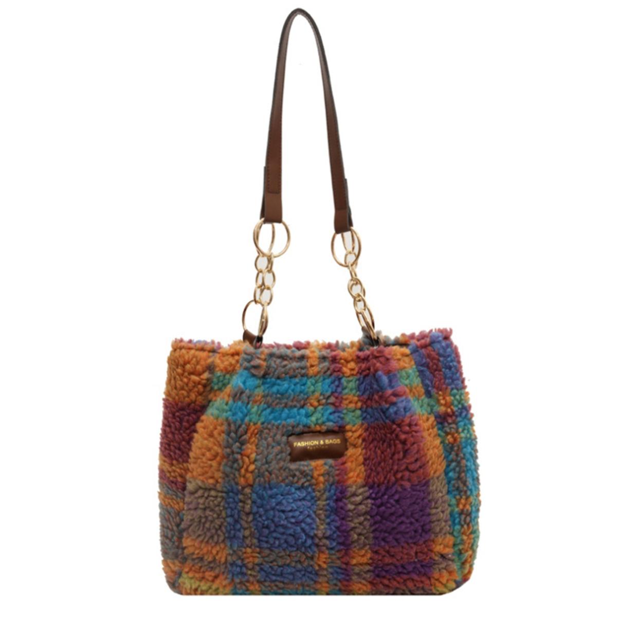 Red plaid plush bag autumn and winter new lamb velvet hand underarm bag Fashi plaid shoulder bag large capacity Tote bag синий
Red plaid plush bag autumn and winter new lamb velvet hand underarm bag Fashi plaid shoulder bag large capacity Tote bag синий