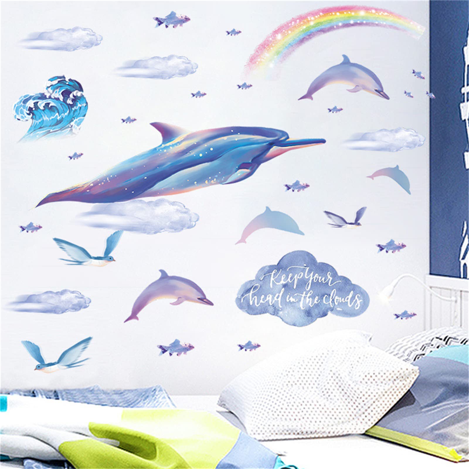 WOHAHA Wall Dolphins in the Flying Wall Keep Your Head in the Fish Wall Wallpaper Съемные наклейки, Стильные, Море, Животные, Радуга, Облака, Птицы,
WOHAHA Wall Dolphins in the Flying Wall Keep Your Head in the Fish Wall Wallpaper Съемные наклейки, Стильные, Море, Животные, Радуга, Облака, Птицы,