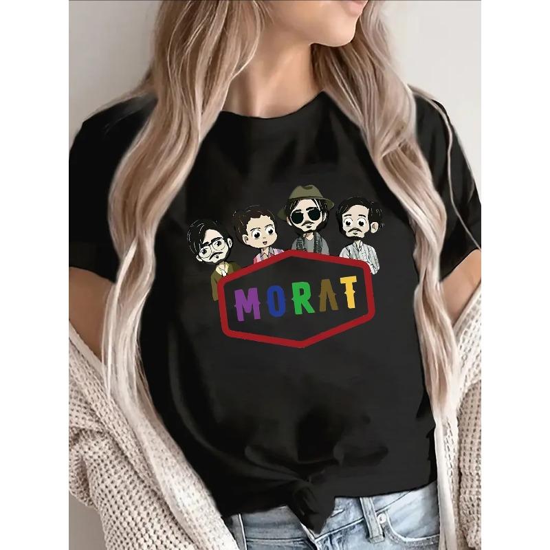 Polyester Short Sleeve T-Shirt with Morat Band Cartoon Print, Lightweight and Durable for Casual Wear at Home, Cafe, or Concerts, S чёрный
Polyester Short Sleeve T-Shirt with Morat Band Cartoon Print, Lightweight and Durable for Casual Wear at Home, Cafe, or Concerts, S чёрный
