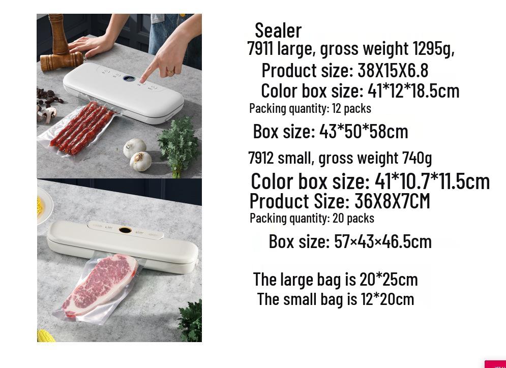 Portable Mini Vacuum Sealer for Home Kitchen - Automatic Food Preservation Machine
Portable Mini Vacuum Sealer for Home Kitchen - Automatic Food Preservation Machine