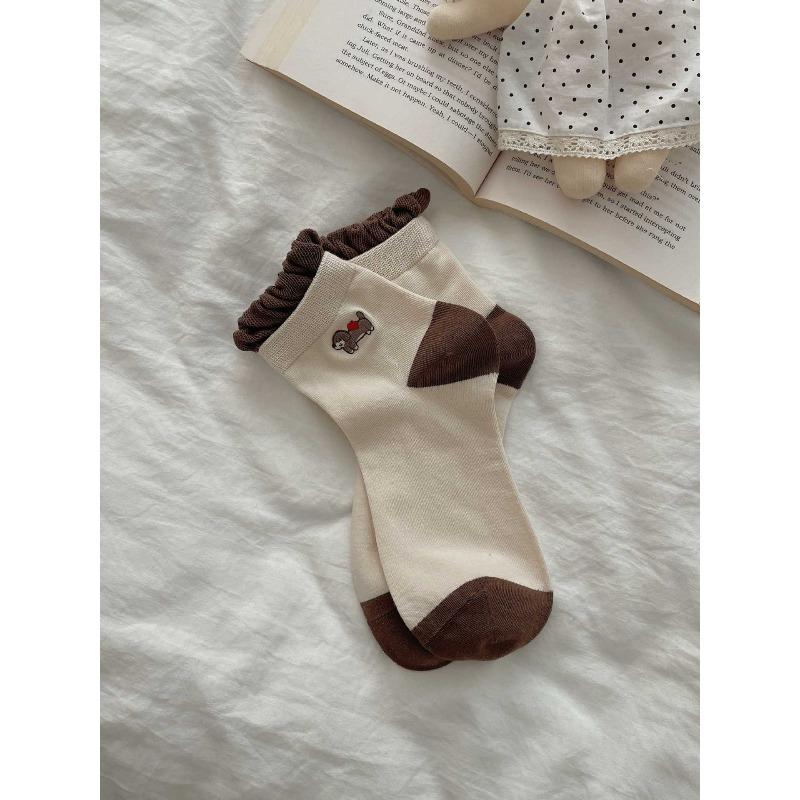 Dog Embroidered Mid-calf Socks with Cartoon Stripes, Polka Dot Patterned Socks, with A Bow At The End, Pure Cotton Women s Socks 1 pair хакі
Dog Embroidered Mid-calf Socks with Cartoon Stripes, Polka Dot Patterned Socks, with A Bow At The End, Pure Cotton Women s Socks 1 pair хакі