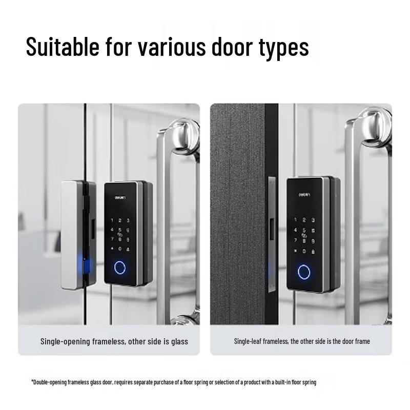 Deli AL107 Smart Fingerprint & Password Glass Door Lock CN plug (adapter included)
Deli AL107 Smart Fingerprint & Password Glass Door Lock CN plug (adapter included)