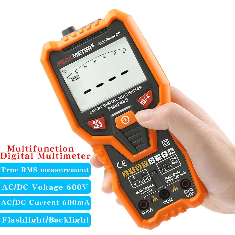 PEAKMETER PM8248S Intelligent Digital Multimeter with Auto-Ranging, High-Precision Capacitance Meter
PEAKMETER PM8248S Intelligent Digital Multimeter with Auto-Ranging, High-Precision Capacitance Meter