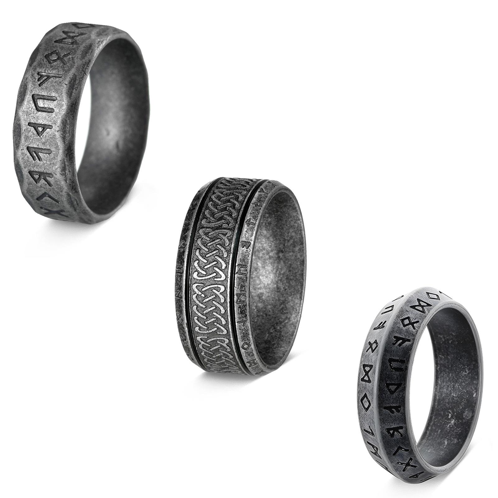 Nordic Viking Rune Titanium Steel Ring Set - Three-Piece Collection Size 7
Nordic Viking Rune Titanium Steel Ring Set - Three-Piece Collection Size 7