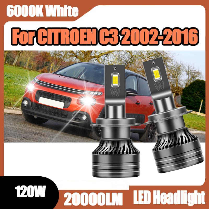 2PCS Canbus No Error 20000LM LED Headlight 120W High Power Car Headlight 6000K Super White LED Headlamp For CITROEN C3 2002-2016 H7
2PCS Canbus No Error 20000LM LED Headlight 120W High Power Car Headlight 6000K Super White LED Headlamp For CITROEN C3 2002-2016 H7