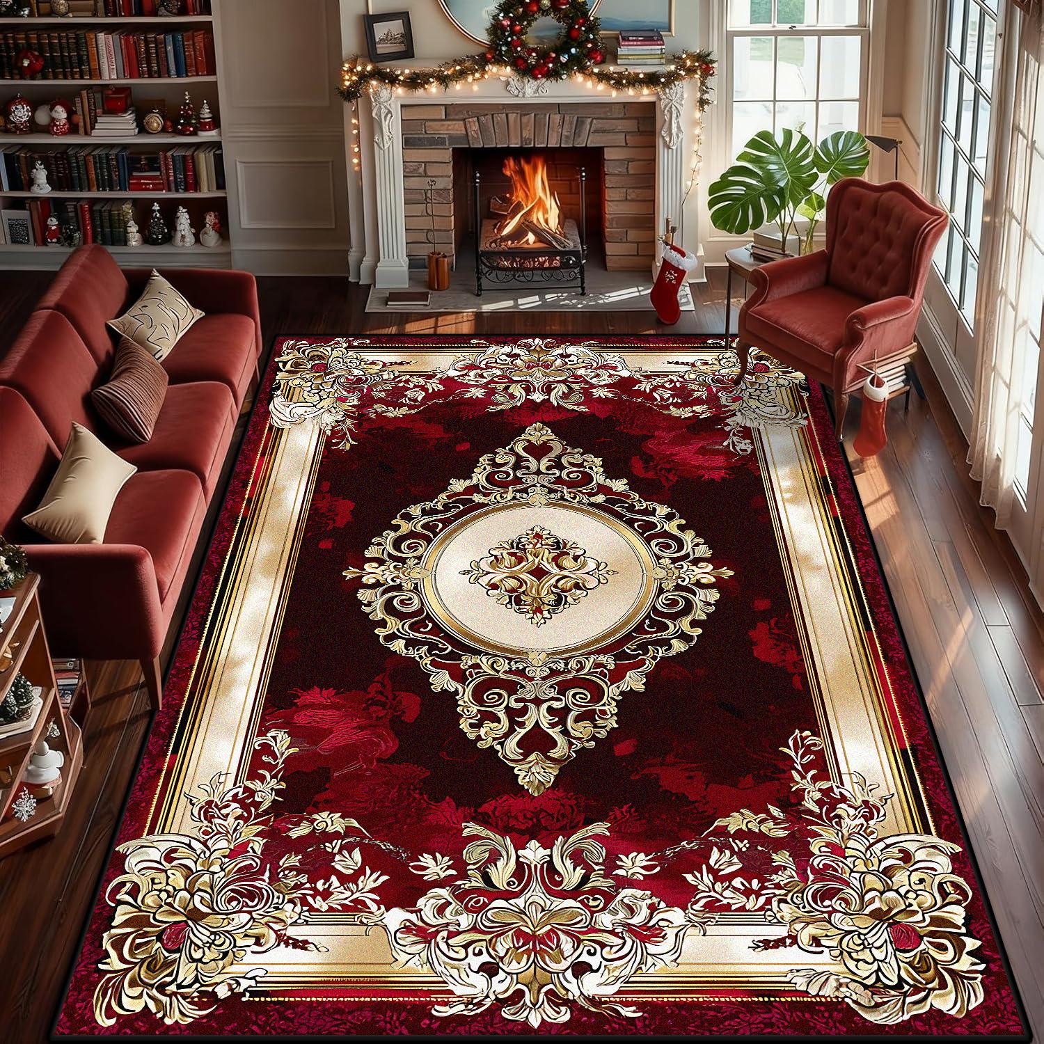 Luxury Retro European Red Carpet Living Room Large Size Non-slip Coffee Tables Entrance Mat Home Decoration Bedroom Lounge Rug 60x90cm
Luxury Retro European Red Carpet Living Room Large Size Non-slip Coffee Tables Entrance Mat Home Decoration Bedroom Lounge Rug 60x90cm