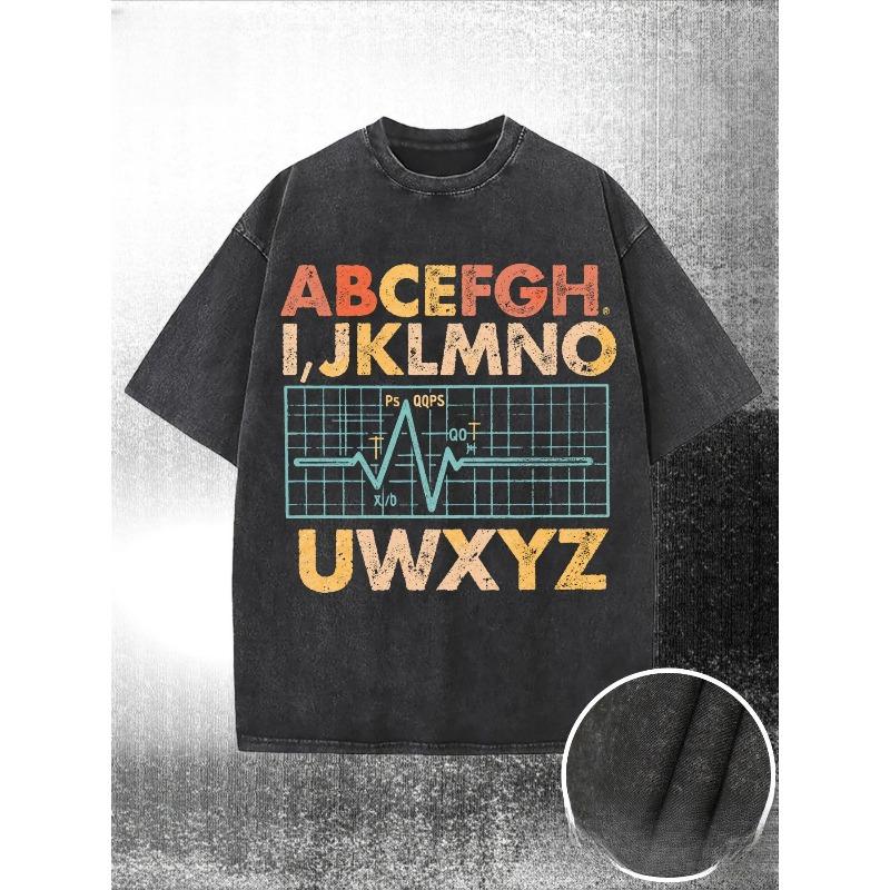 European Size T-Shirt That Has Been Washed, Showcasing a Vintage Retro Design with a Heartbeat Wave Graphic. It Features Bold Letters S чёрный
European Size T-Shirt That Has Been Washed, Showcasing a Vintage Retro Design with a Heartbeat Wave Graphic. It Features Bold Letters S чёрный