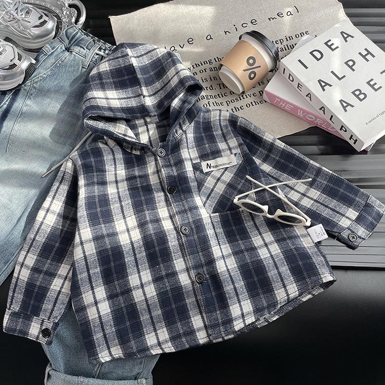 Boys Hooded Plaid Long Sleeve Jacket - Spring/Autumn Korean Style 80
Boys Hooded Plaid Long Sleeve Jacket - Spring/Autumn Korean Style 80