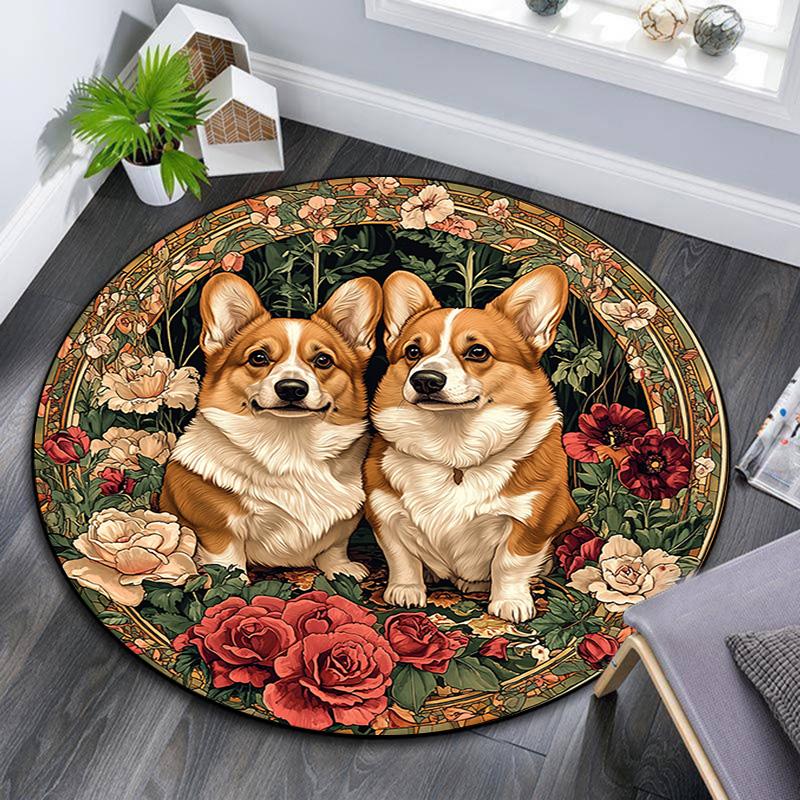 Corgis Round Area Rug,Carpet Rug for Living Room Bedroom Sofa Playroom Decor,Non-slip Floor Mat 80cmx80cm
Corgis Round Area Rug,Carpet Rug for Living Room Bedroom Sofa Playroom Decor,Non-slip Floor Mat 80cmx80cm
