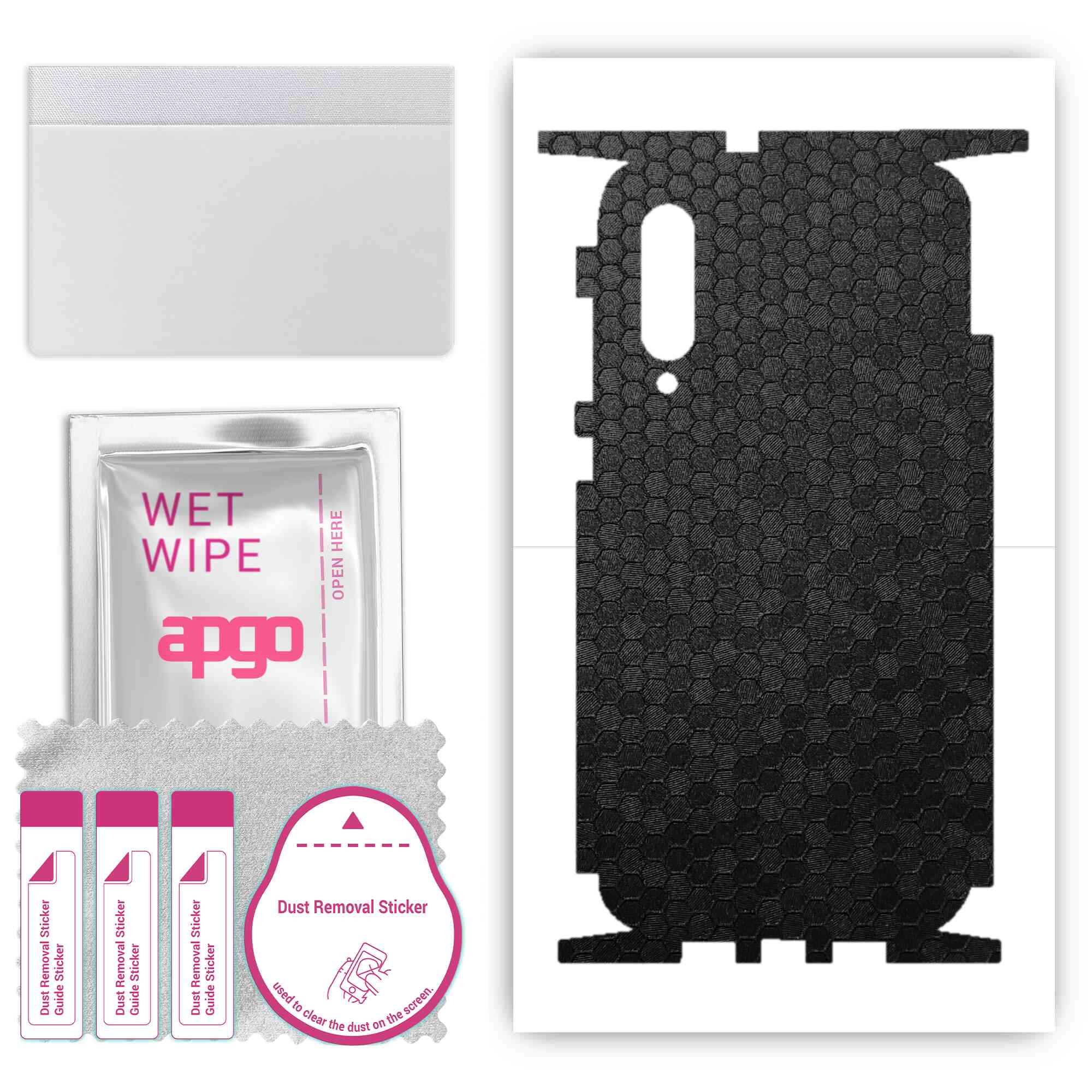 apgo Protective Skin Sticker for the back+sides compatible with Xiaomi Mi 9 Pro, Full Wrap Film, Foil, Vinyl - Pattern Black Honeycomb
apgo Protective Skin Sticker for the back+sides compatible with Xiaomi Mi 9 Pro, Full Wrap Film, Foil, Vinyl - Pattern Black Honeycomb
