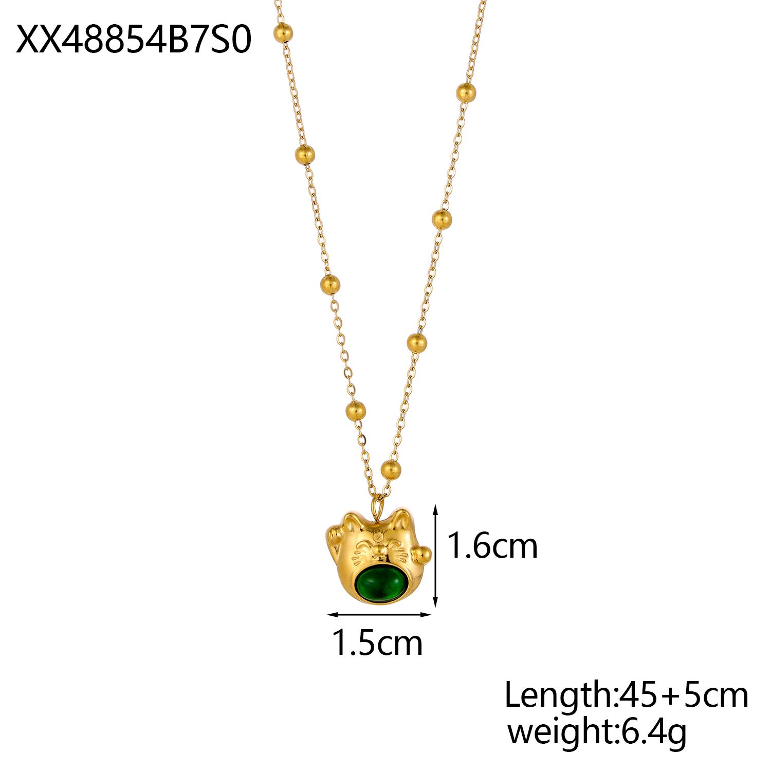 CARLIDANA Cute Cat Necklace Stainless Steel Natural Stone Ball Pendant 18k Gold Plated Crystal Fashion Jewelry Necklace Choker
CARLIDANA Cute Cat Necklace Stainless Steel Natural Stone Ball Pendant 18k Gold Plated Crystal Fashion Jewelry Necklace Choker