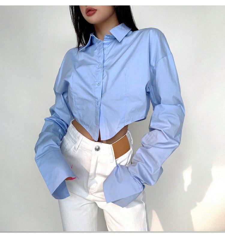 Summer Solid Color Women s Cardigan: Fresh Workplace Shirt with Super Long Sleeves L світло-синій колір
Summer Solid Color Women s Cardigan: Fresh Workplace Shirt with Super Long Sleeves L світло-синій колір