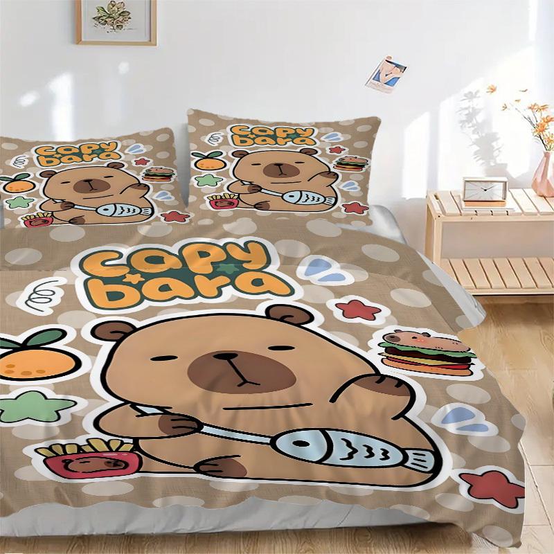 3PCs Cute Capybara Design Cover Set, Breathable Fabric, Machine Washable (1 Duvet Cover + 2 Pillowcases) (Without Quilt) yy250911167 135x200cm
3PCs Cute Capybara Design Cover Set, Breathable Fabric, Machine Washable (1 Duvet Cover + 2 Pillowcases) (Without Quilt) yy250911167 135x200cm