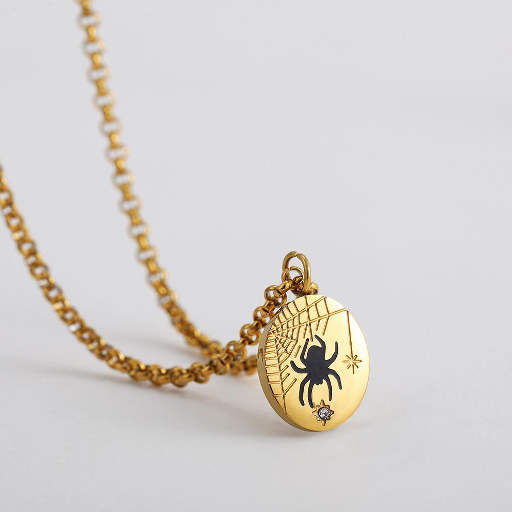 Vintage Gold Plated Oval Geometric Pendant Snake Spider Octopus Enamel Necklace for Women Stainless Steel Chain Necklaces Gift
Vintage Gold Plated Oval Geometric Pendant Snake Spider Octopus Enamel Necklace for Women Stainless Steel Chain Necklaces Gift
