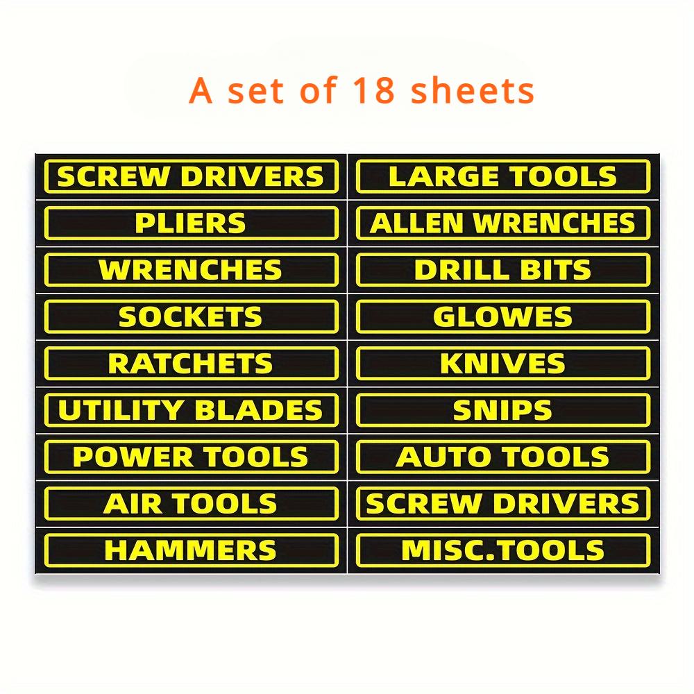 18PCS Universal Toolbox Set Labels Motorcycle Toolbox Organizer Decorative Waterproof Stickers for Efficient Tool Identification (as the picture,10x1.5CM (single))
18PCS Universal Toolbox Set Labels Motorcycle Toolbox Organizer Decorative Waterproof Stickers for Efficient Tool Identification (as the picture,10x1.5CM (single))
