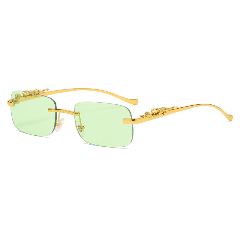 Fashion Vintage Rimless Square Sunglasses Women Men Luxury Brand Designer Popular Travel Driving Metal Leopard Head Sun Glasses as the picture зелений
Fashion Vintage Rimless Square Sunglasses Women Men Luxury Brand Designer Popular Travel Driving Metal Leopard Head Sun Glasses as the picture зелений