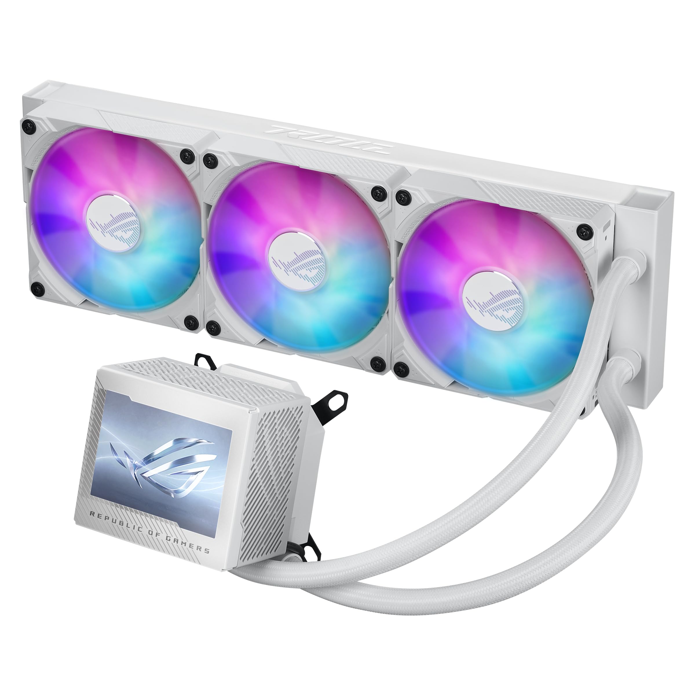 Рідинний кулер для процесора ASUS ROG Ryujin III 360 ARGB WHT з 360-мм радіатором Asetek 8-го покоління 3x магнітні 120-мм ARGB вентилятори, ланцюгове підключення, РК-дисплей, все-в-одному помпа, (Ромашка білий
Рідинний кулер для процесора ASUS ROG Ryujin III 360 ARGB WHT з 360-мм радіатором Asetek 8-го покоління 3x магнітні 120-мм ARGB вентилятори, ланцюгове підключення, РК-дисплей, все-в-одному помпа, (Ромашка білий