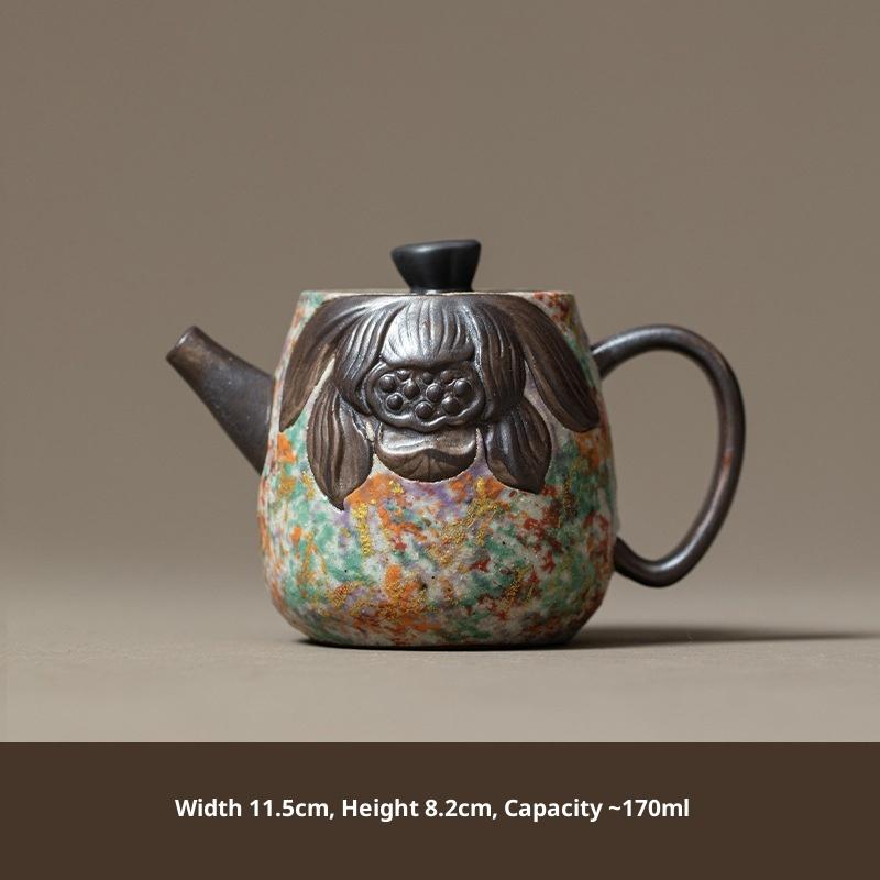 Colorful Rock Gold Thread Old Rock Clay Coarse Pottery Handmade Teapot Fully Handmade Retro Single Teapot Tea Kettle Tea Infuser
Colorful Rock Gold Thread Old Rock Clay Coarse Pottery Handmade Teapot Fully Handmade Retro Single Teapot Tea Kettle Tea Infuser