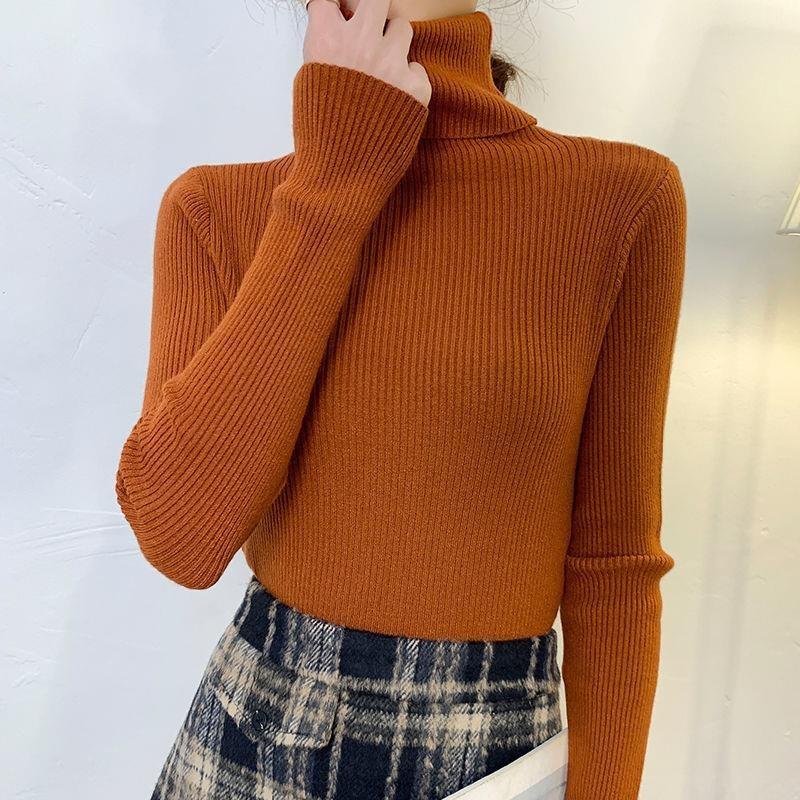 Turtleneck Sweater Women s New Autumn and Winter All-match Slimming Bottoming Sweater onesize помаранчевий/коричневий
Turtleneck Sweater Women s New Autumn and Winter All-match Slimming Bottoming Sweater onesize помаранчевий/коричневий