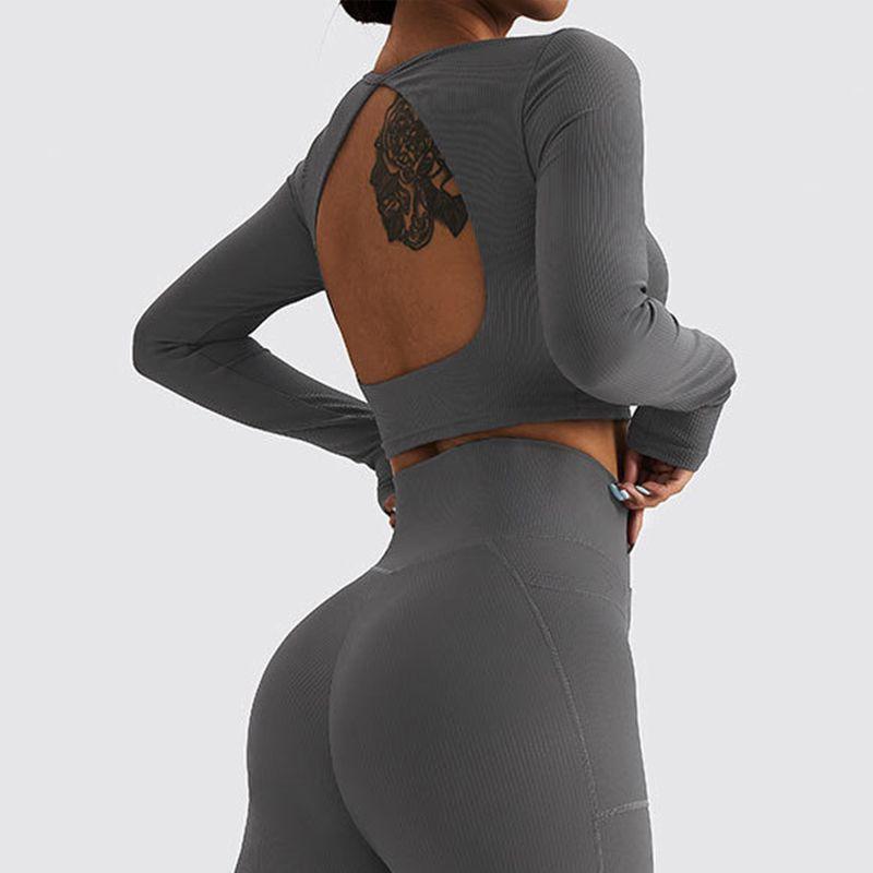 Yoga Clothes with Chest Pad Women s Long Sleeve Open Back Sports Tops Stretch Skinny Running Slim Looking Pilates Workout Clothes Autumn Volcanic Ash L
Yoga Clothes with Chest Pad Women s Long Sleeve Open Back Sports Tops Stretch Skinny Running Slim Looking Pilates Workout Clothes Autumn Volcanic Ash L