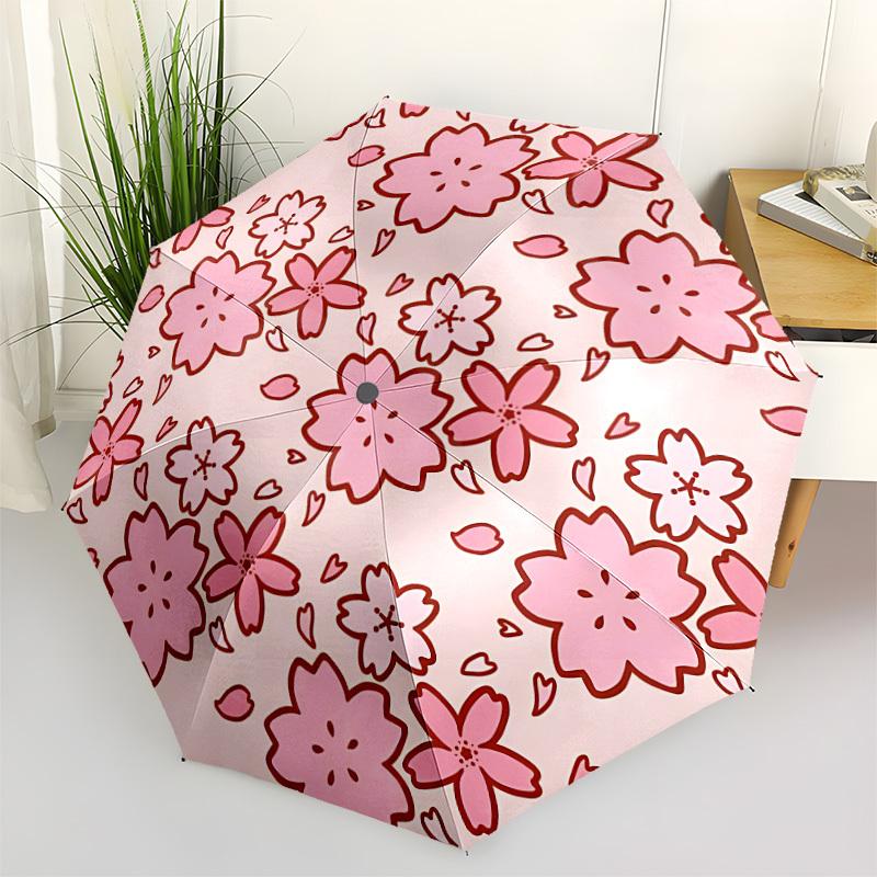 1pc Cherry Blossom Pattern Automatic Umbrella - Stylish, Durable, with 8-Rib Manual Open Design, Elegant Black Handleyy250920132
1pc Cherry Blossom Pattern Automatic Umbrella - Stylish, Durable, with 8-Rib Manual Open Design, Elegant Black Handleyy250920132