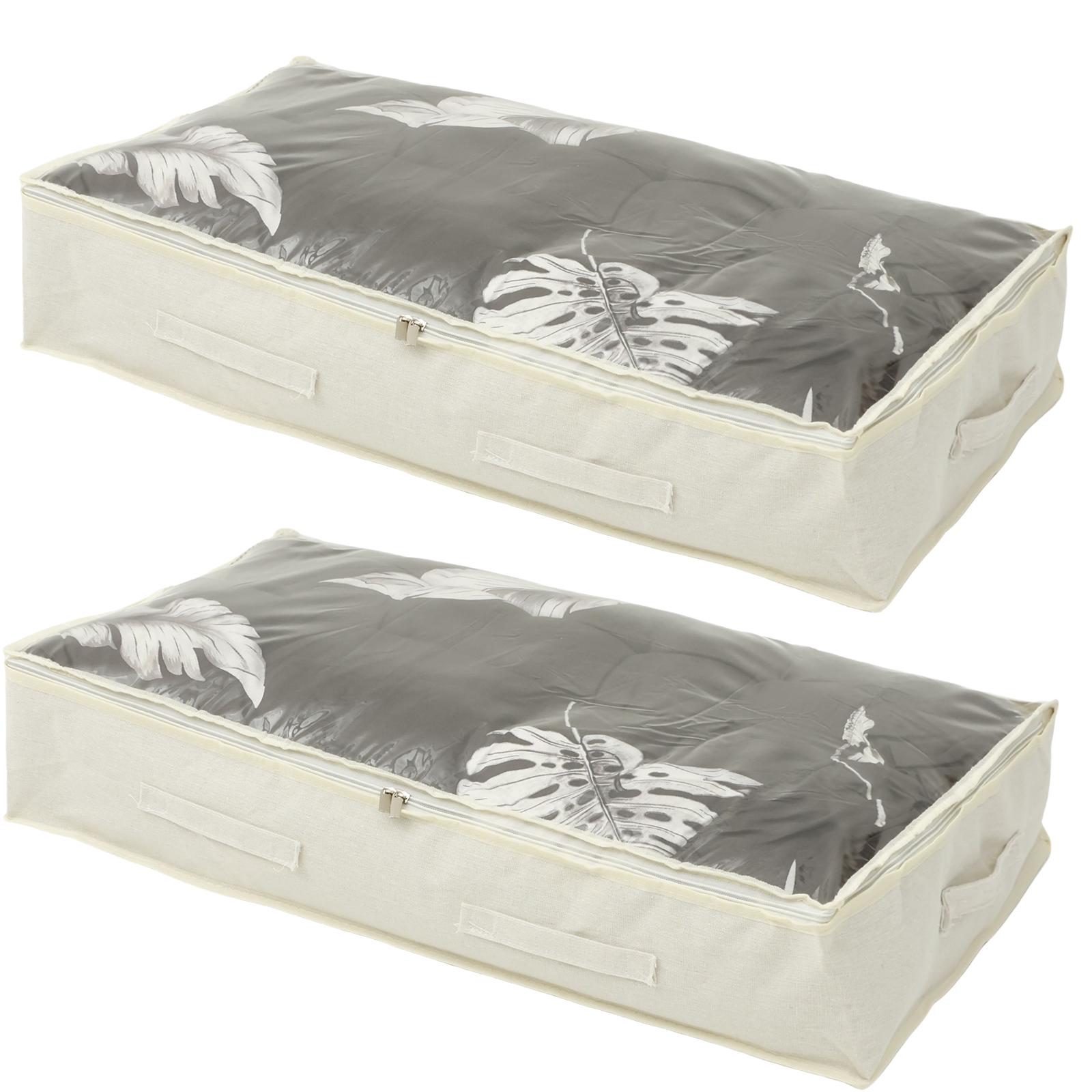2 Pcs Under Bed Storage Bin Clothing Quilt Organizer Box with Clear PVC Lid Space - saving Foldable Underbed Lockers
2 Pcs Under Bed Storage Bin Clothing Quilt Organizer Box with Clear PVC Lid Space - saving Foldable Underbed Lockers