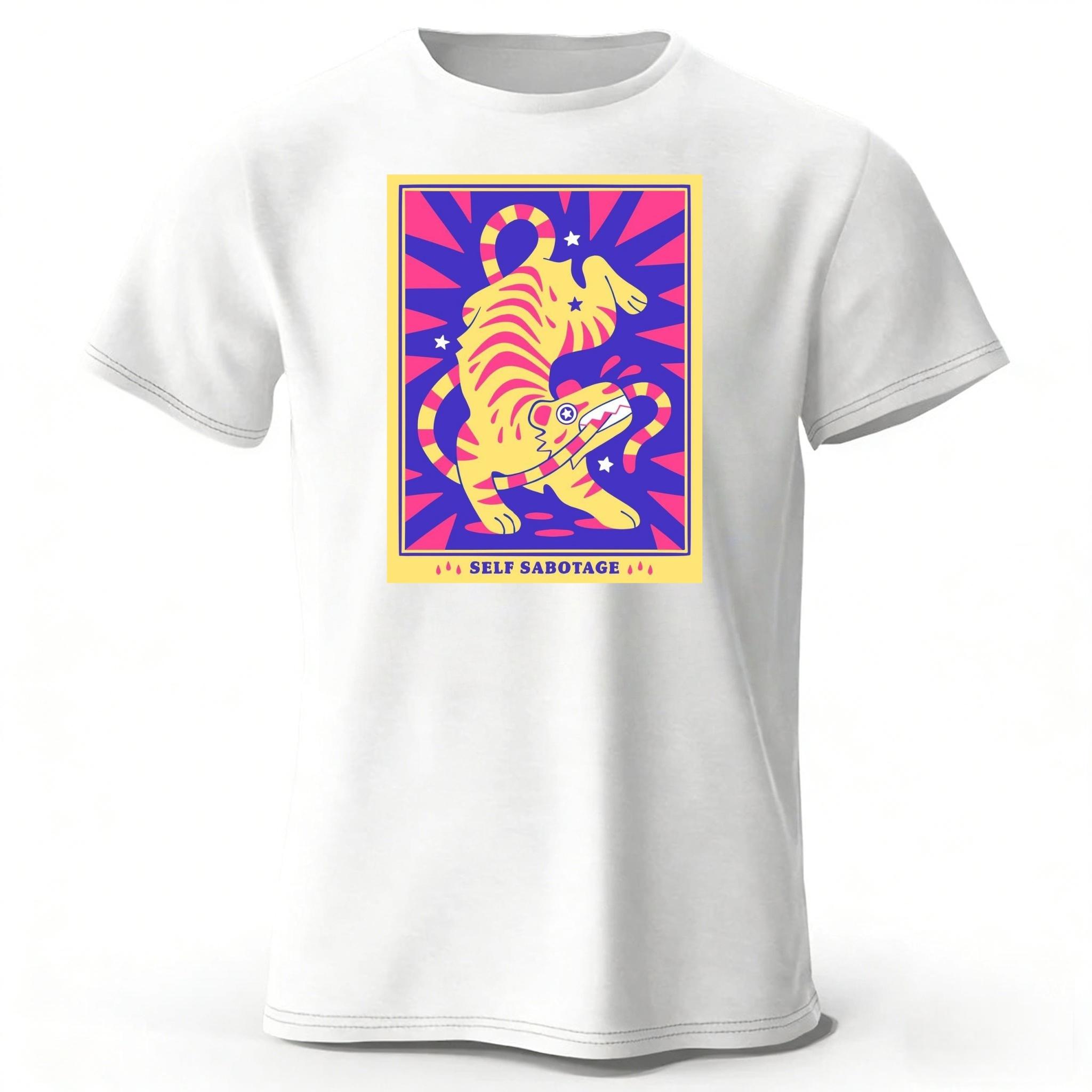 Mens Retro Tarot Card Tiger Print Pure Cotton Tshirt Fitness Sports Breathable Short Sleeved Oneck Tshirt Casual Wear 4XL
Mens Retro Tarot Card Tiger Print Pure Cotton Tshirt Fitness Sports Breathable Short Sleeved Oneck Tshirt Casual Wear 4XL