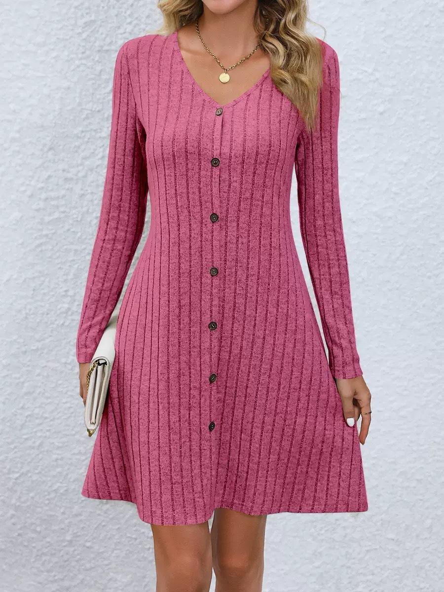 V,neck Fashionable Button,down High,waisted Color Dress L
V,neck Fashionable Button,down High,waisted Color Dress L