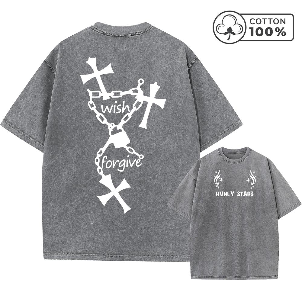 Mens Cross And Chain Print Washed TShirt Distressed Retro Casual Loose Pure Cotton Short Sleeve Summer Running Commuter Top S
Mens Cross And Chain Print Washed TShirt Distressed Retro Casual Loose Pure Cotton Short Sleeve Summer Running Commuter Top S