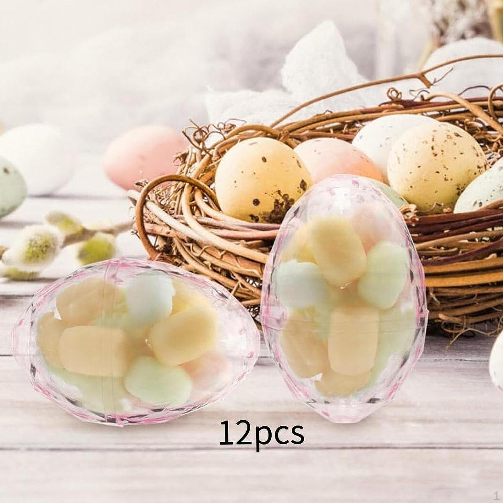 12 штук прозрачных коробок для конфет в форме яиц, которые можно наполнить пасхальными корзинками на день рождения Pink Clear
12 штук прозрачных коробок для конфет в форме яиц, которые можно наполнить пасхальными корзинками на день рождения Pink Clear