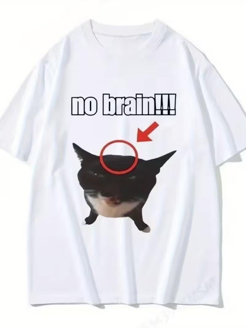 2026Summer Cotton Printed TShirt No Brain Cat Funny Meme Graphic Tee Unisex WOMEN Plus Size Loose Casual Hip Hop Rap Comfort Top 4XL
2026Summer Cotton Printed TShirt No Brain Cat Funny Meme Graphic Tee Unisex WOMEN Plus Size Loose Casual Hip Hop Rap Comfort Top 4XL