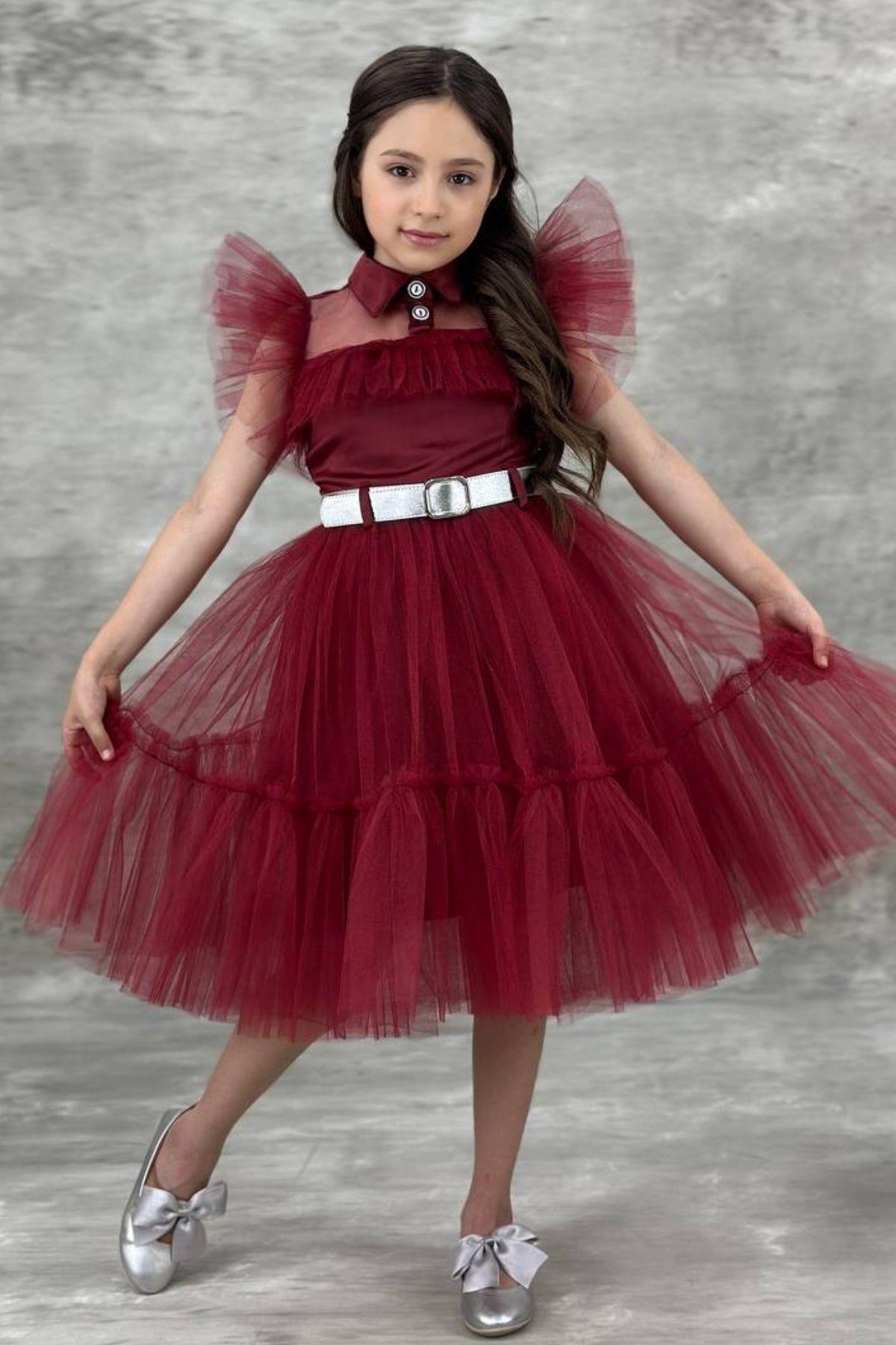 Бордовое красное платье из тюля с воротником-рубашкой и бюстом и рукавами для девочек
Бордовое красное платье из тюля с воротником-рубашкой и бюстом и рукавами для девочек