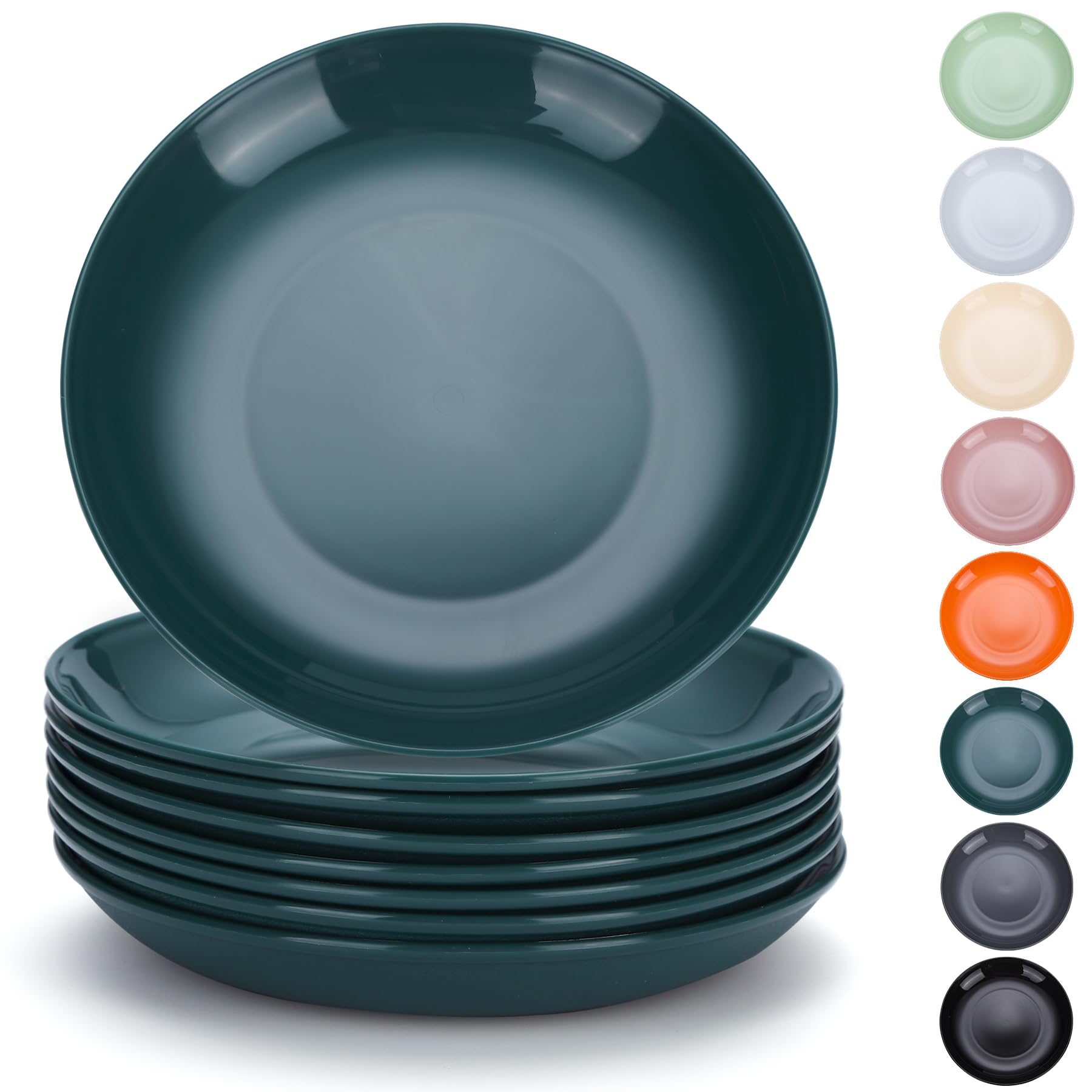 Evanda Набор темных небьющихся тарелок из пищевого пластика, термостойких и холодостойких, для микроволновой печи и посудомоечной машины, 8 шт., 24 см, зеленый, посуда, столовая посуда, ПП, полипропилен,
Evanda Набор темных небьющихся тарелок из пищевого пластика, термостойких и холодостойких, для микроволновой печи и посудомоечной машины, 8 шт., 24 см, зеленый, посуда, столовая посуда, ПП, полипропилен,