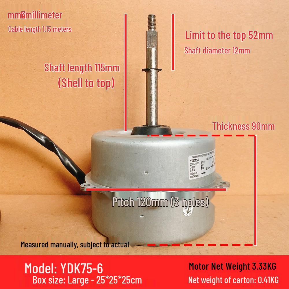 YDK75-6 76W 4-Wire Motor for TCL Air Conditioner Outdoor Fan - Brand New
YDK75-6 76W 4-Wire Motor for TCL Air Conditioner Outdoor Fan - Brand New