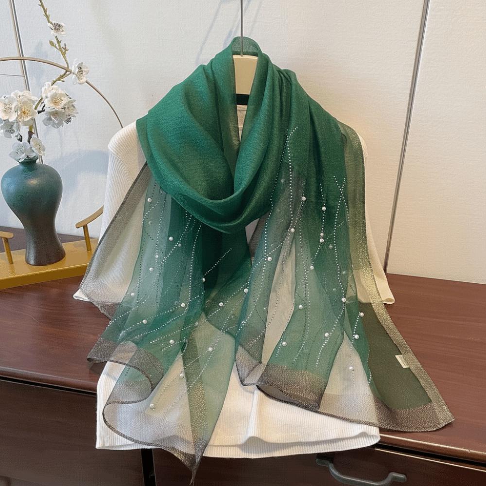 Soft Sunscreen Shawl Shimmer Pearls Striped Lady Bandanas Fashion Foulard Hijab темно-зелений колір
Soft Sunscreen Shawl Shimmer Pearls Striped Lady Bandanas Fashion Foulard Hijab темно-зелений колір