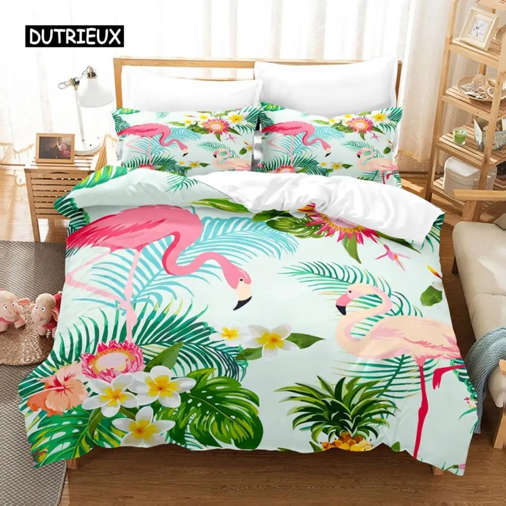 Flamingo Duvet Cover Set Palm Leaf Bedding Set Flower Tropical Botanical Hawaiian Island Floral Queen King Polyester Quilt Cover 70x133cm 2pcs
Flamingo Duvet Cover Set Palm Leaf Bedding Set Flower Tropical Botanical Hawaiian Island Floral Queen King Polyester Quilt Cover 70x133cm 2pcs