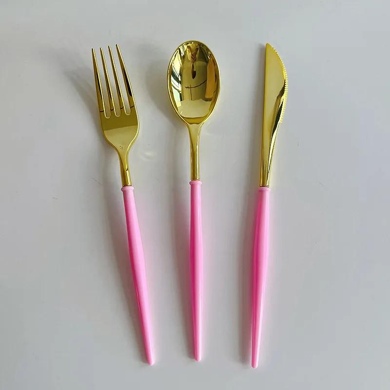 6pcs Colorful Plastic Goldplated Knife Fork Spoon Set with Handle Children Birthday Party Decoration Tableware Gatherings Dinner розовый
6pcs Colorful Plastic Goldplated Knife Fork Spoon Set with Handle Children Birthday Party Decoration Tableware Gatherings Dinner розовый
