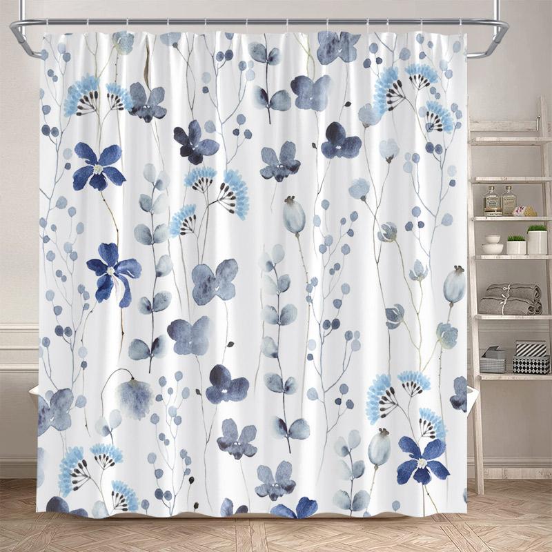 Blue Floral Leaves Shower Curtains Watercolour Eucalyptus Leaf Botanical Bath Curtain Polyester Home Bathroom Decor With Hooks W60H190(CM)-1 Pcs
Blue Floral Leaves Shower Curtains Watercolour Eucalyptus Leaf Botanical Bath Curtain Polyester Home Bathroom Decor With Hooks W60H190(CM)-1 Pcs