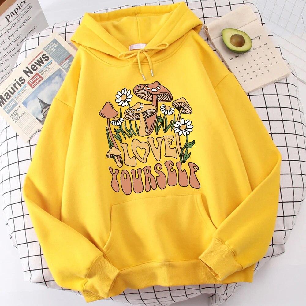 Women Long Sleeve Hoodie Cottagecore Style Mushroom Love Yourself Clothes Fleece Oversize Tracksuit Outdoor Fashion Casual Daily Clothing
Women Long Sleeve Hoodie Cottagecore Style Mushroom Love Yourself Clothes Fleece Oversize Tracksuit Outdoor Fashion Casual Daily Clothing