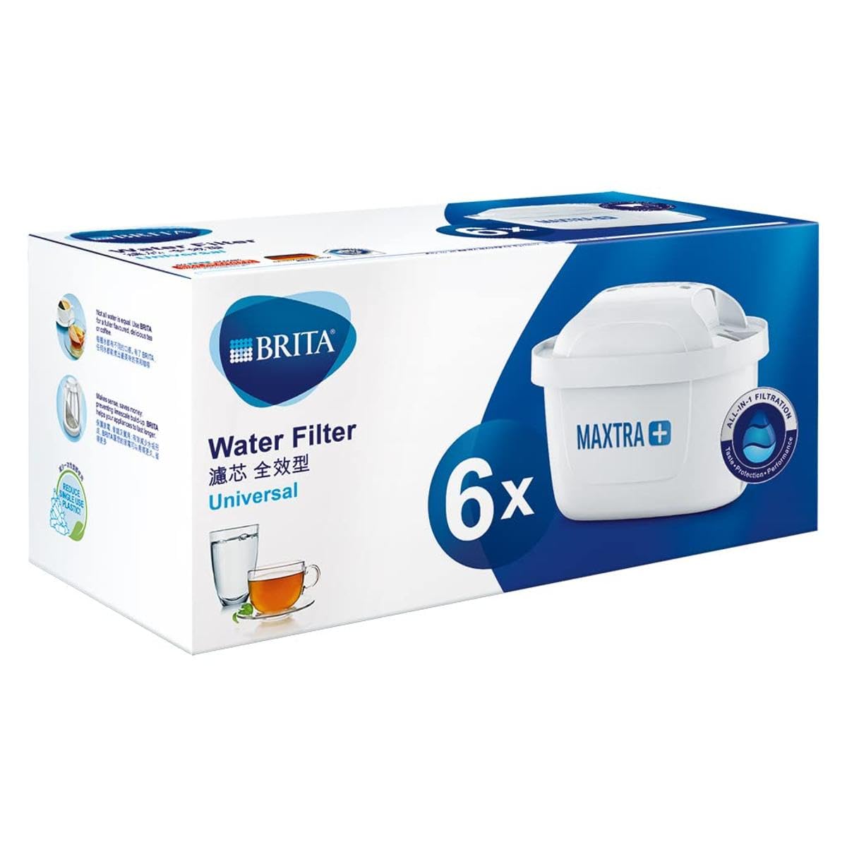 BRITA Replacement Water Purifier Cartridge Compatible with All BRITA Jugs Reduces and Impurities for Better Taste 6 Pieces MAXTRA+ Chlorine, білий
BRITA Replacement Water Purifier Cartridge Compatible with All BRITA Jugs Reduces and Impurities for Better Taste 6 Pieces MAXTRA+ Chlorine, білий