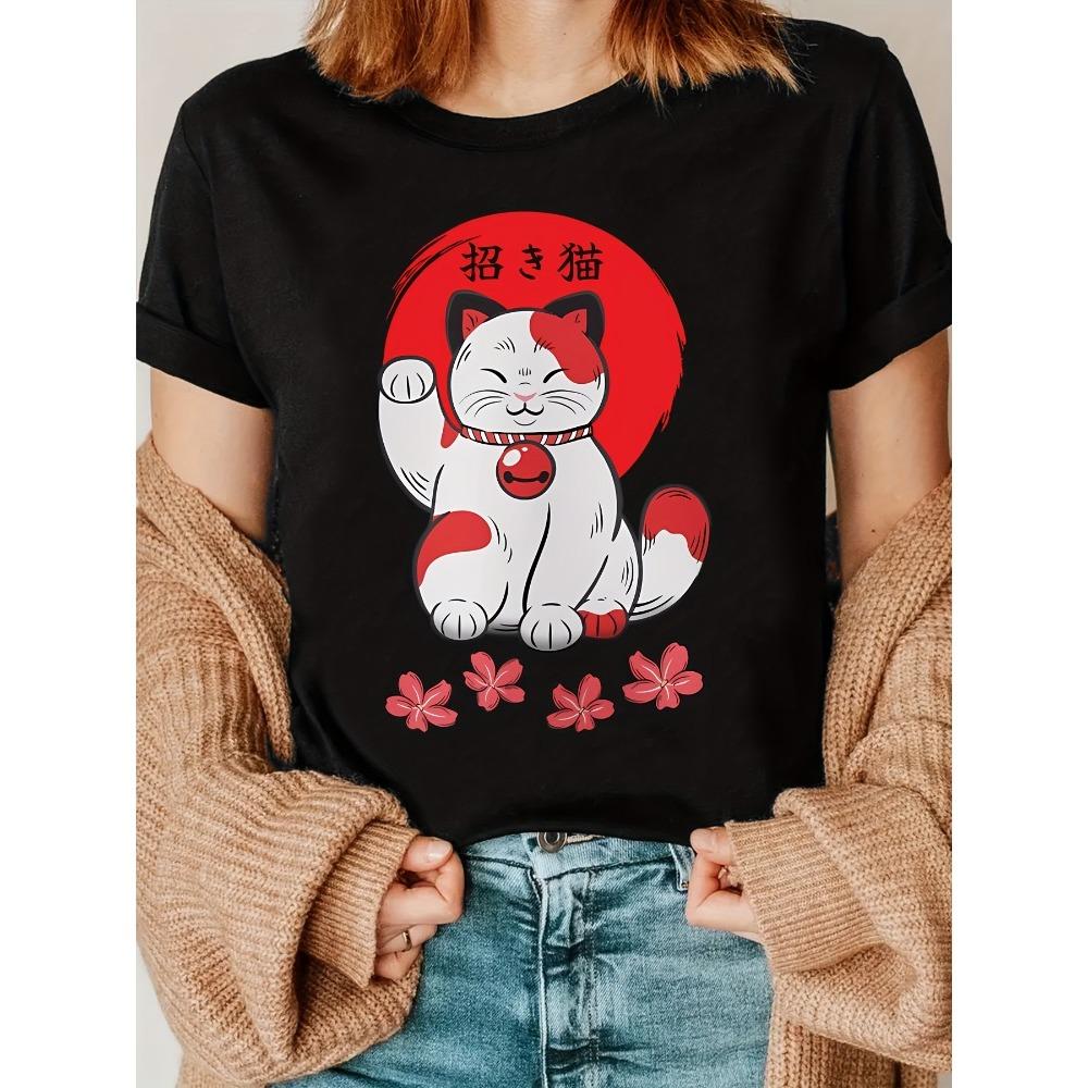 Japanese style lucky cat printed T-shirt casual short sleeved round neck top fashionable and versatile women s T-shirt XXS
Japanese style lucky cat printed T-shirt casual short sleeved round neck top fashionable and versatile women s T-shirt XXS