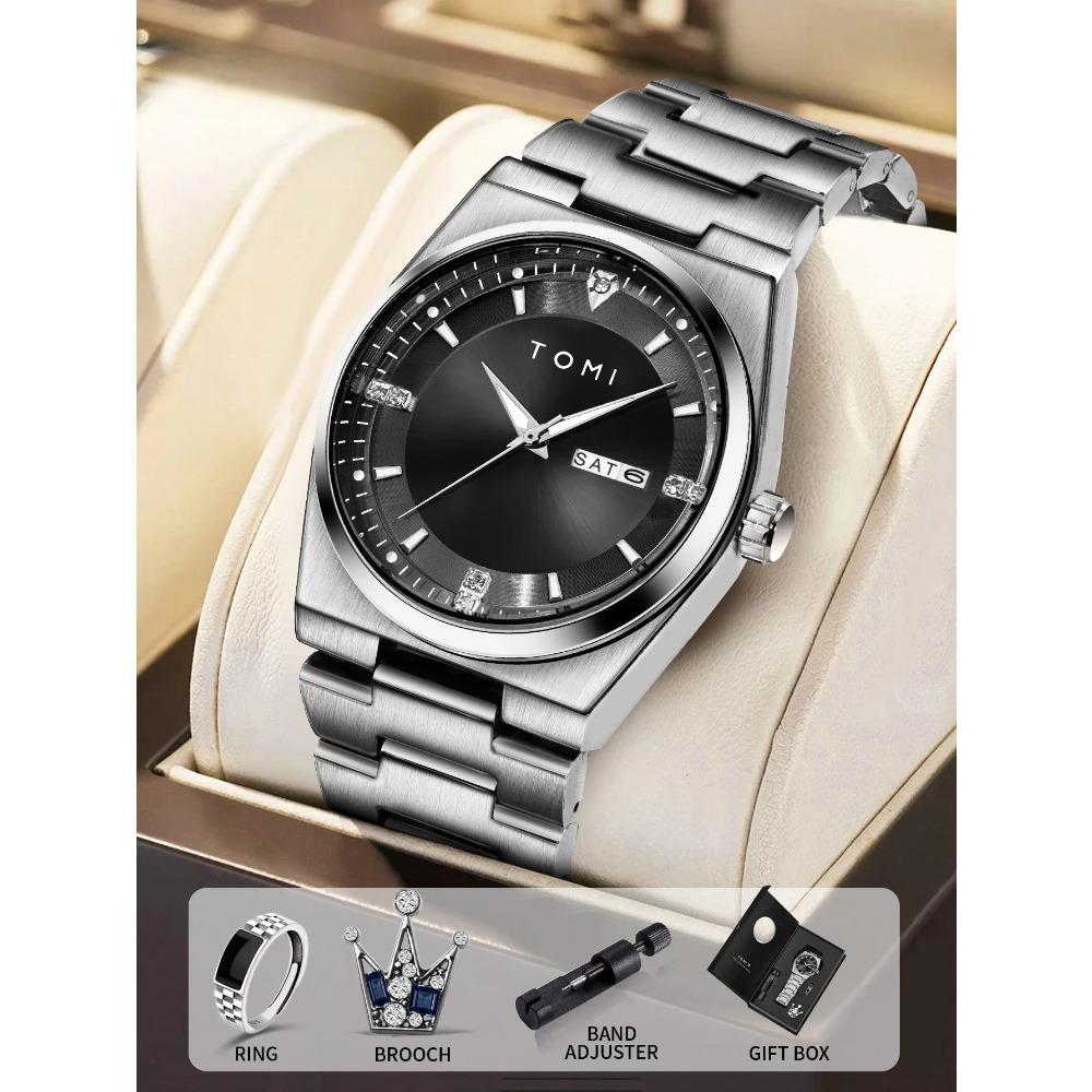 MensWatchBusinessSet BoxQuartz Watch Steel Band CalendarWatchNightLightLifeWaterproofWristWatchwith Cuff RingforMenGift
MensWatchBusinessSet BoxQuartz Watch Steel Band CalendarWatchNightLightLifeWaterproofWristWatchwith Cuff RingforMenGift