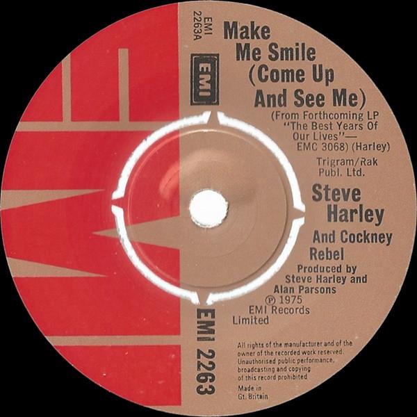 7inch Record STEVE HARLEY & COCKNEY REBEL - Make Me Smile (Come Up And See Me) EMI2263 EMI 1975 UK Rock Used
7inch Record STEVE HARLEY & COCKNEY REBEL - Make Me Smile (Come Up And See Me) EMI2263 EMI 1975 UK Rock Used