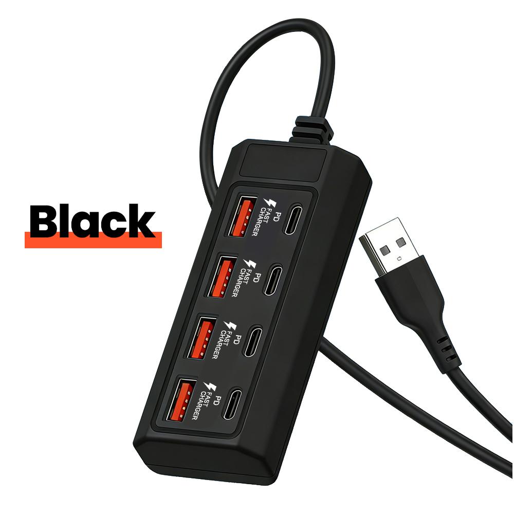 8 port power strip, hub, suitable for home use and travel carrying чорний
8 port power strip, hub, suitable for home use and travel carrying чорний