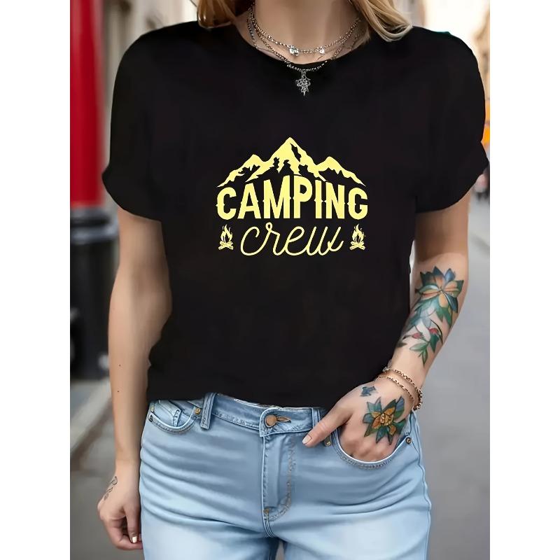 Womens Camping Team Mountain Print Vintage Crew Neck Short Sleeve Tee S чёрный
Womens Camping Team Mountain Print Vintage Crew Neck Short Sleeve Tee S чёрный