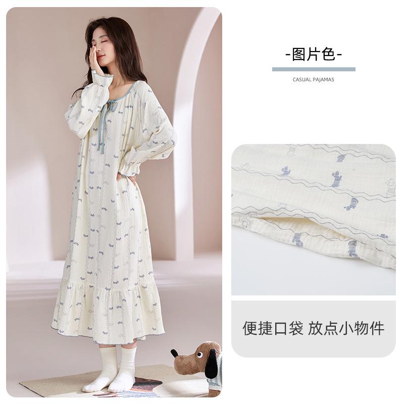 Пижамы женские весенне-осенние хлопковые с длинным рукавом, пижамы, платья средней длины и длинные, свободные, в милом принцессном стиле 2XL
Пижамы женские весенне-осенние хлопковые с длинным рукавом, пижамы, платья средней длины и длинные, свободные, в милом принцессном стиле 2XL