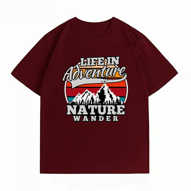 Unisexs 100 Cotton Summer New TShirt Life in Adventure Mountain Nature Print Retro Hiking Casual Short Sleeve Tops S
Unisexs 100 Cotton Summer New TShirt Life in Adventure Mountain Nature Print Retro Hiking Casual Short Sleeve Tops S