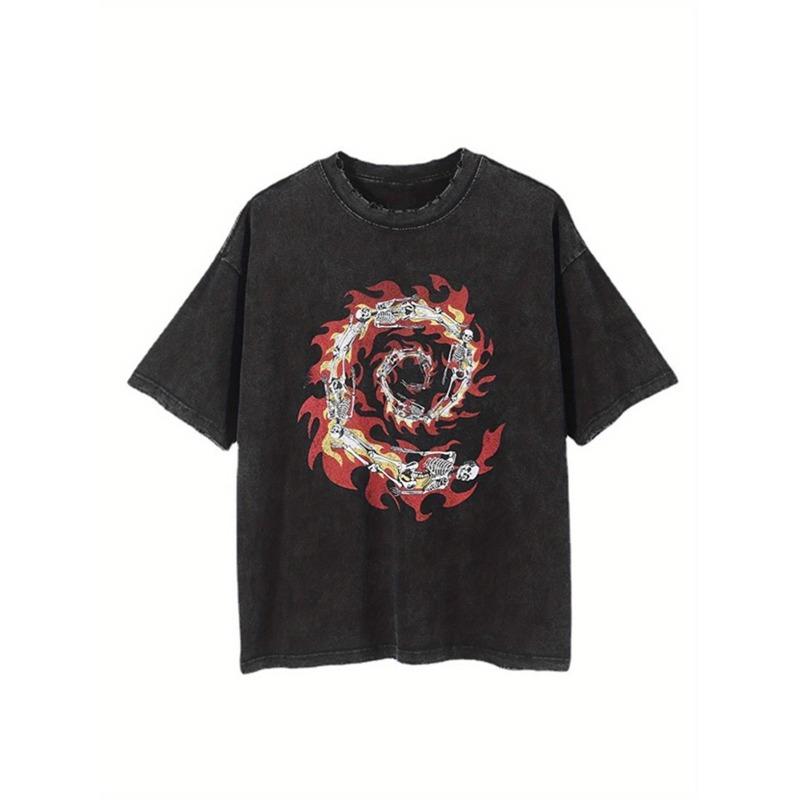 European Size Men S Vintage Washed Black T-Shirt | Skull and Flame Spiral Graphic, Heavyweight, Loose Fit Casual Tee for Halloween, Thanksgiving S чёрный
European Size Men S Vintage Washed Black T-Shirt | Skull and Flame Spiral Graphic, Heavyweight, Loose Fit Casual Tee for Halloween, Thanksgiving S чёрный