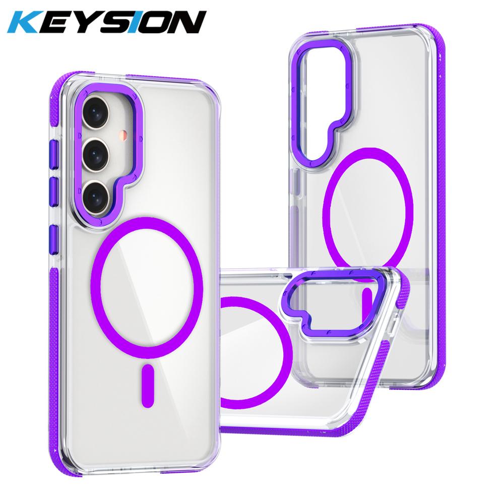 KEYSION Transparent Magnetic Case for MagSafe for Samsung Galaxy S23+ S24 Ultra 5G S24 FE Wireless Charging Shockproof Phone Cover for Galaxy S23 FE фіолетовий
KEYSION Transparent Magnetic Case for MagSafe for Samsung Galaxy S23+ S24 Ultra 5G S24 FE Wireless Charging Shockproof Phone Cover for Galaxy S23 FE фіолетовий